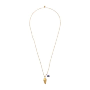 A Beautiful Story Fantasy Lapis Lazuli Gold Colored Necklace