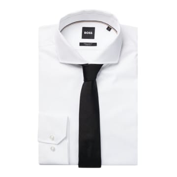 Hugo Boss 6cm Black Formal Tie In Silk Jacquard 50480284 001