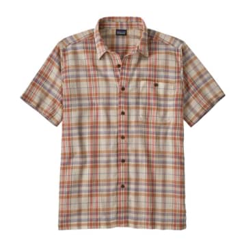 Patagonia Camicia A/c Button Up Uomo Paint Plaid/quartz Coral In Pink