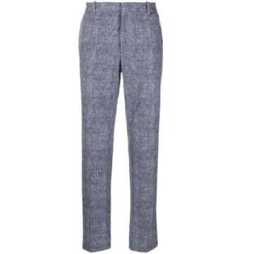 Shop Circolo 1901 Blue Check Cotton Stretch Trousers