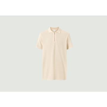 Knowledge Cotton Apparel Loose Ribbed Polo Shirt With Zipped Collar