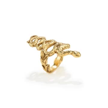 Goossens Embossed Snake-detail Ring In Gold