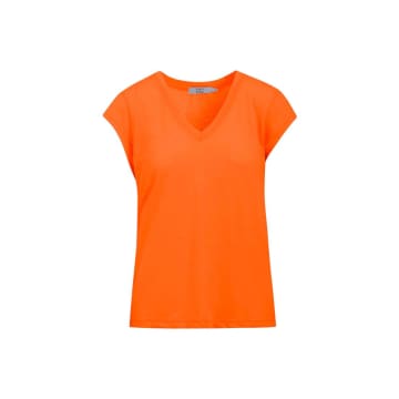 Cc Heart V-neck T-shirt Orange