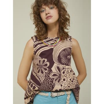Ottod'ame Printed Cotton Top Fig