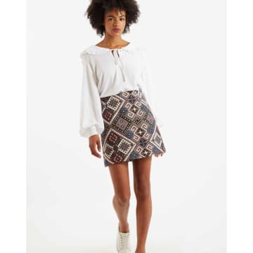 Lilac Rose Louche Aubin Tex Mex Jacquard A-line Mini Skirt In Multi