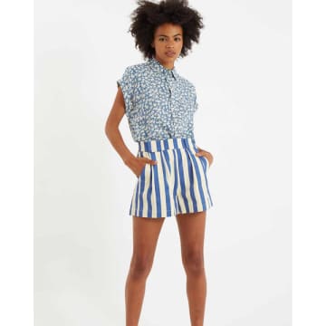 Lilac Rose Louche Hilton Shorts In Deck Stripe Blue