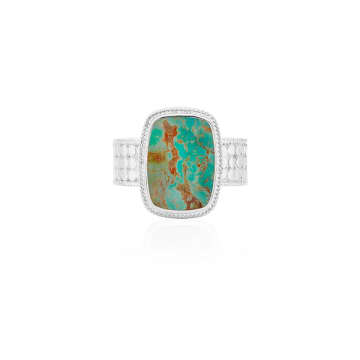 Anna Beck Medium Turquoise Cushion Ring In Blue
