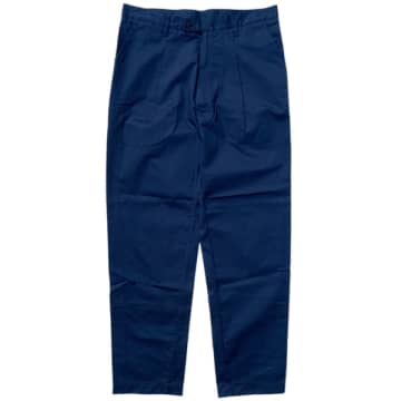 Camo Seabiscuit Wide Trousers Popeline Navy In Blue