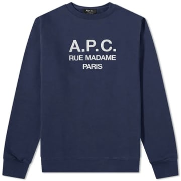 Shop Apc A.p.c. Organic Cotton Rufus Sweatshirt Navy In Blue