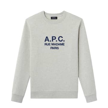 Apc Heathered Grey Ecru Organic Cotton Rufus Sweatshirt