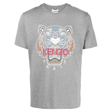 Kenzo Grey Tiger Print T Shirt