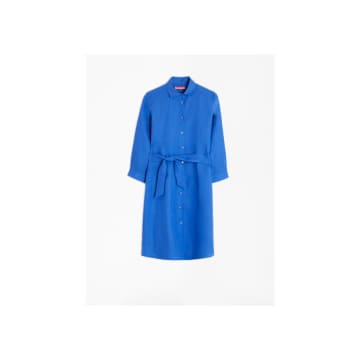 Vilagallo Dover Blue Linen Shirt Dress