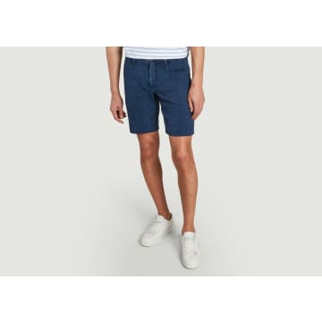 Jagvi Rive Gauche Denim Shorts With Darts In Blue