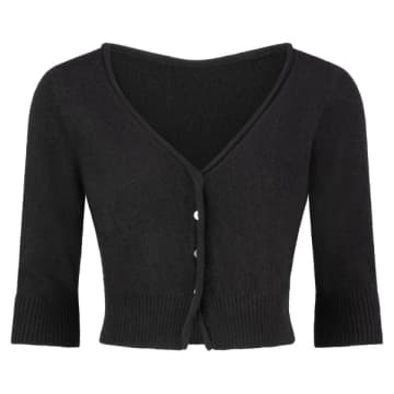 Lilly Pilly Jade Cashmere Cardi In Black