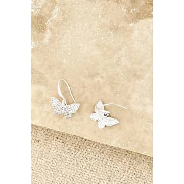 Envy Silver Butterfly Earrings In Metallic