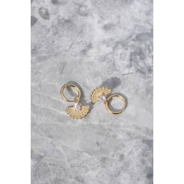Zoe And Morgan Gold Rose Quartz Petal Earrings