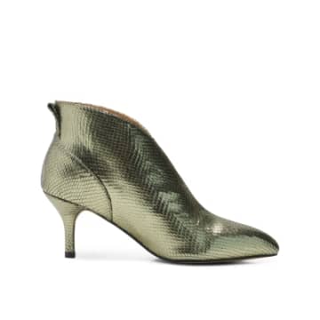 Shoe The Bear Silver Olive Valentine Low Cut Boots In Metallic