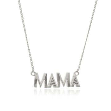 Rachel Jackson Silver Art Deco Mama Necklace In Metallic