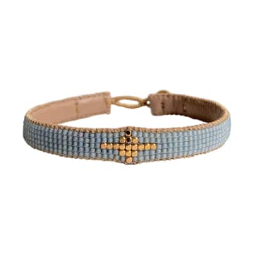 Ibu Jewels Soft Blue Diamond Leather Bracelet