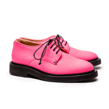 Tracey Neuls Pablo Hot Pink | Bright Leather Crepe Sole Derbies In Neon Pink