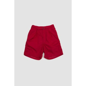 Beams One Pleat Athletic Shorts Red