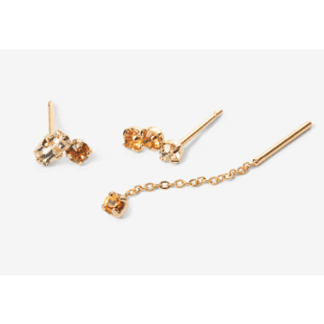 April Please Trio Of Léo Plated Gold Recycled Fairtrade Earrings