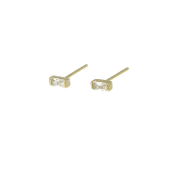 Les Cléias Gold Plated Crystal Oni Stud Earrings