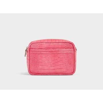 Luxe Designers Sophia Ii Pink Croc Crossbody Bag