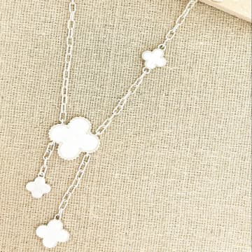 Envy White And Silver Multi Clover Necklace