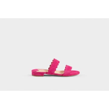 Made The Edit Naomi Pink Suede Scallop Sandal