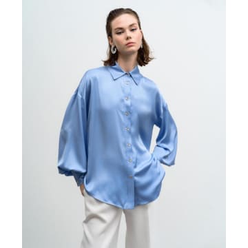 Access Fashion Satin Shirt Ali In Blue