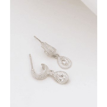 Zoe And Morgan Silver Aquamarine Althea Earrings In Metallic