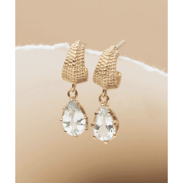 Zoe And Morgan Gold Aquamarine Fleur Earrings