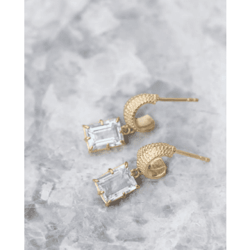 Zoe And Morgan Gold Aquamarine Blossom Earrings