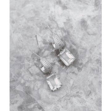Zoe And Morgan Silver Roser Quartz Blossom Earrings In Metallic