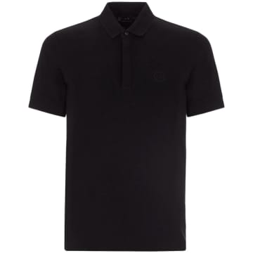 Armani Exchange 8nzf91 Textured Collar Polo In Black