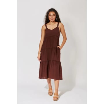 Haven Belize Tiered Maxi Dress In Henna