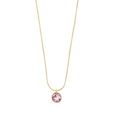 Pilgrim Callie Crystal Pendant Necklace In Pink