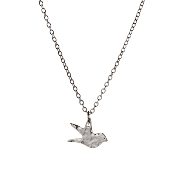 Just Trade Silver Plated Woodland Swallow Pendant In Metallic