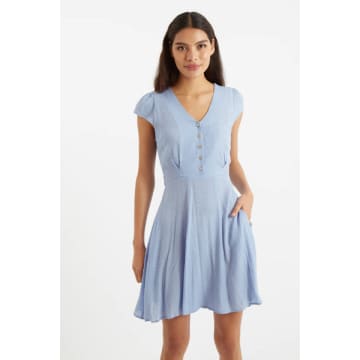 Lark London Louche Cathleen Mini Petite Dot Tea Dress Blue