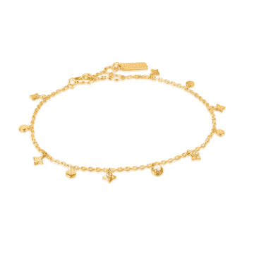 Ania Haie Star Mother Of Pearl Drop Anklet In Metallic