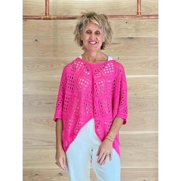 Acl Pointelle Knit Jumper Bright Pink