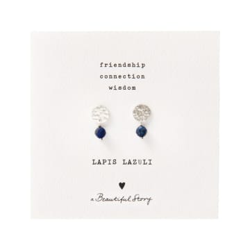 A Beautiful Story Mini Coin Lapis Lazuli Silver Earrings In Metallic