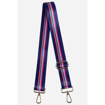 Miss Shorthair Ltd Navy Blue Multi Bag Strap With 4 Centre Stripes
