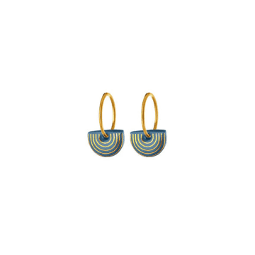 One & Eight Ltd Gold And Blue Agatha Earrings