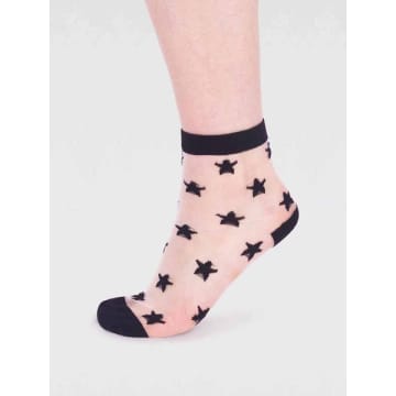 Thought Spw804 Astra Bamboo Star Mesh Socks In Black