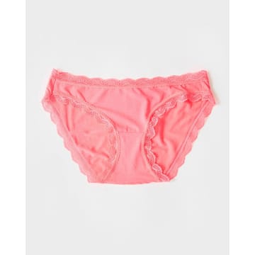 Stripe And Stare Knicker In Neon Pink