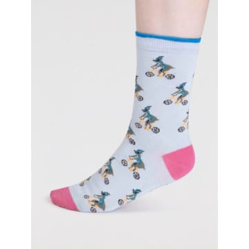 Thought Ice Blue Spw856 Bamboo Animal Socks