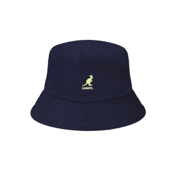 Shop Kangol Navy Washed Bucket Hat In Blue