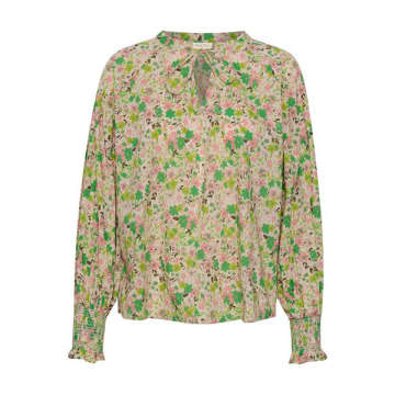 Part Two Namis Blouse In Green Flower Print